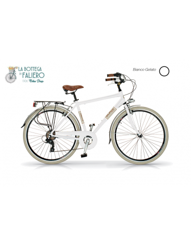 City Bike Bicicletta Uomo da Città Retrò in Alluminio bianco