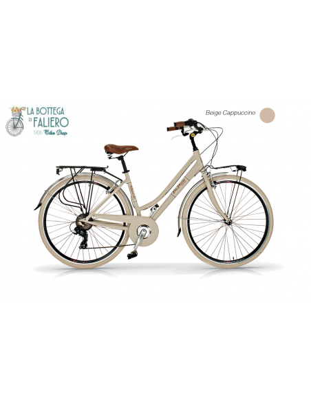 Bicicletta da Città Elegante 6 sped Retrò da Donna Via Veneto Beige Cappuccino