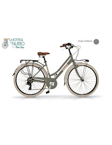 Bicicletta da Città Elegante 6 sped Retrò da Donna Via Veneto Grigio Gallante