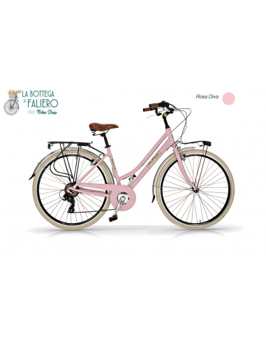 Bicicletta da Città Elegante 6 sped Retrò da Donna Via Veneto Rosa Diva