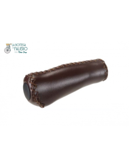 Manopole ergonomiche semilpelle marrone